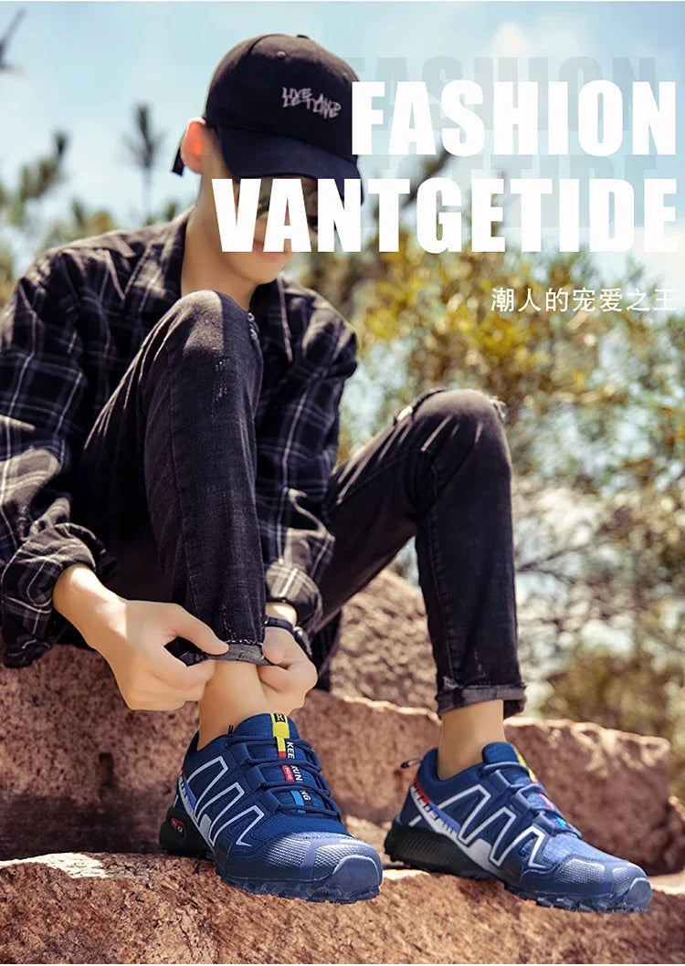 New Outdoor Hiking Shoes for Men Anti Slip and Waterproof Hiking Sports Shoes, Hiking Travel Shoes for Men Road Running Shoes