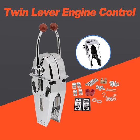Marine Dual Lever Engine Control Top Mount Twin Handle for Boat Outboard Inboard I/O