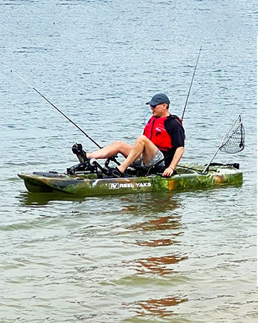 Reel Yaks Tandem Fishing Angler Kayak 12.5ft Sit On Top Boat for 2 3 Persons 550 lbs Capacity Stable W Hull Family Adventure