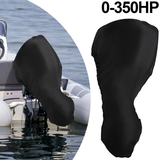 Outboard Motor Cover 420D Waterproof Boat Motor Cover 0-350HP UV-Proof Black boat marine engine cover for Boat motors