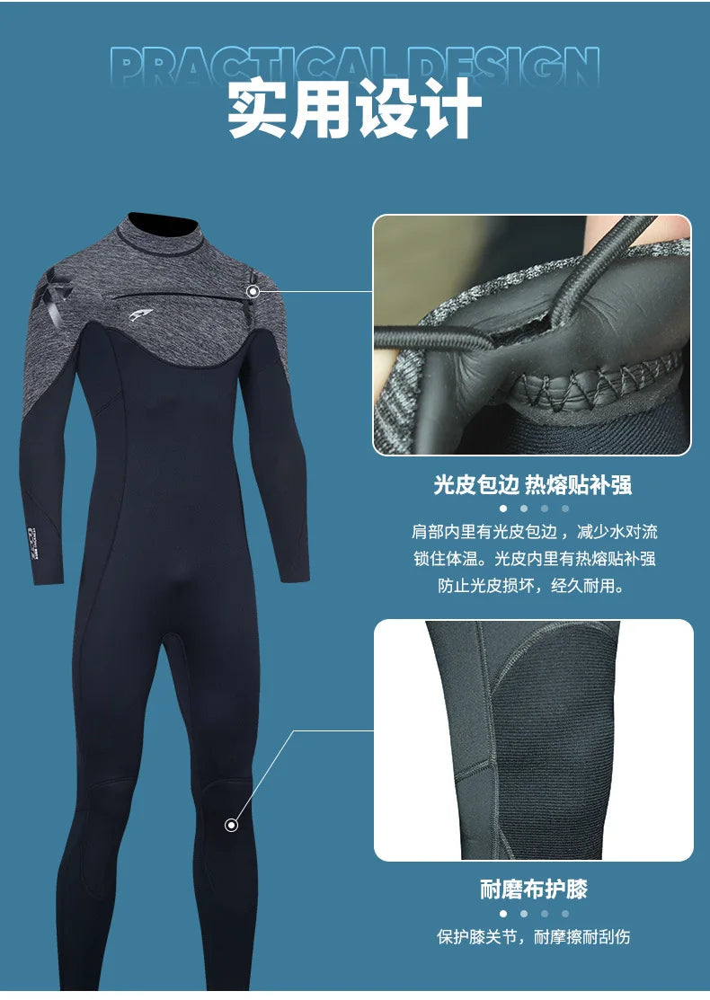 Women Men 3mm Neoprene Wetsuit  Scuba Diving Thermal Winter Warm Wetsuits Full Suit Swimming Surfing Kayaking Equipment