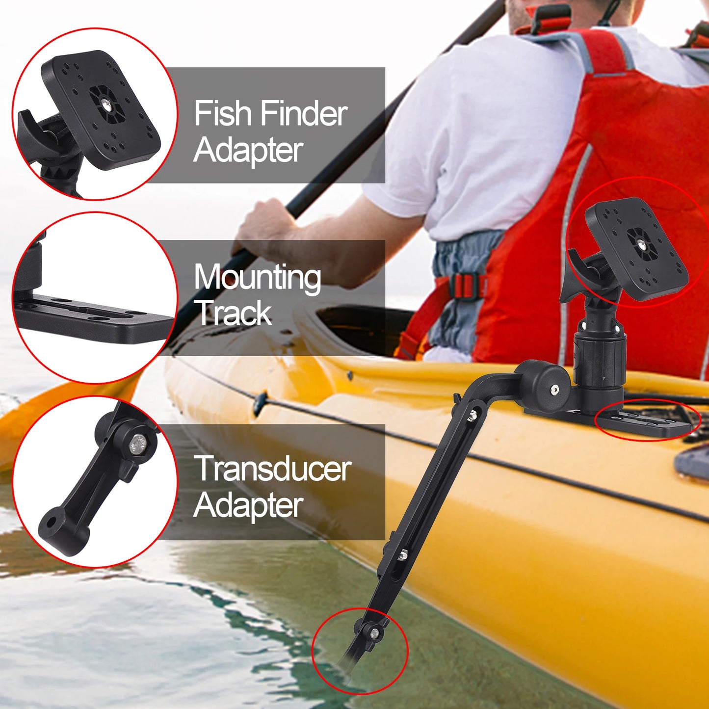 Kayak Fish Finder Mounting Plate Kayak Boat Transducer Mounting Arm Fish Finder Mount Base Adapter fish finder adapter for kayak