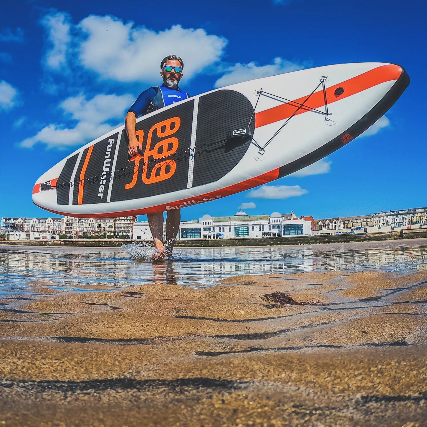 FunWater 11' Inflatable Stand Up Paddle Board SUP Surfboard Set 335cm Ultra-Light Non-Slip Deck with Pump Paddle Backpack Leash