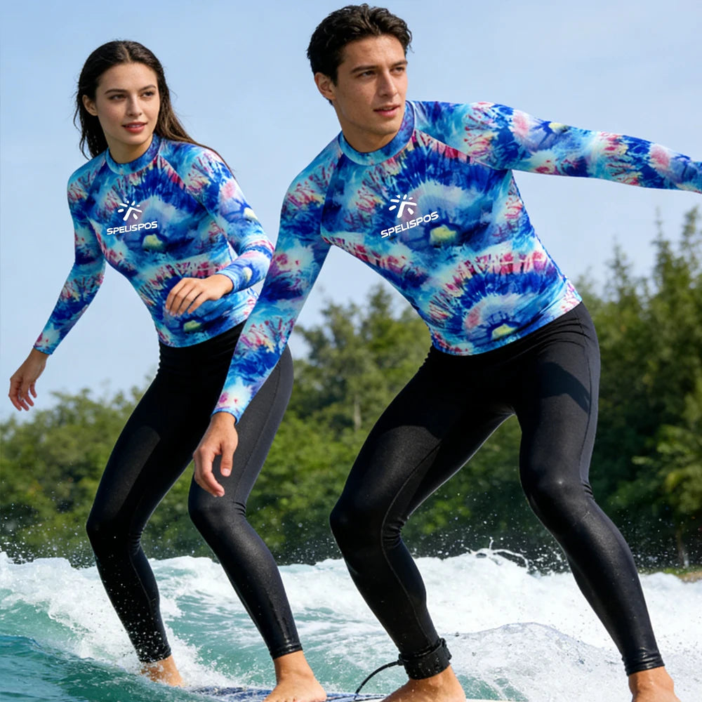 Long Sleeve Men Women Sailing Top Wear Rash Guard Surfing Shirt UPF50+ Swim Beach Top Clothing for Water Sport Fishing Touring