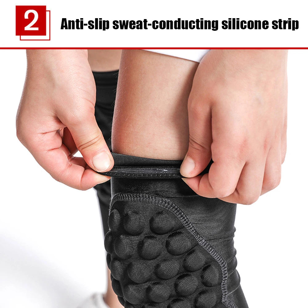 1/2Pcs Honeycomb Knee Support Knee Pads Brace Leg Sleeve Calf Compression Knee Protection For Kids Child Sports Football
