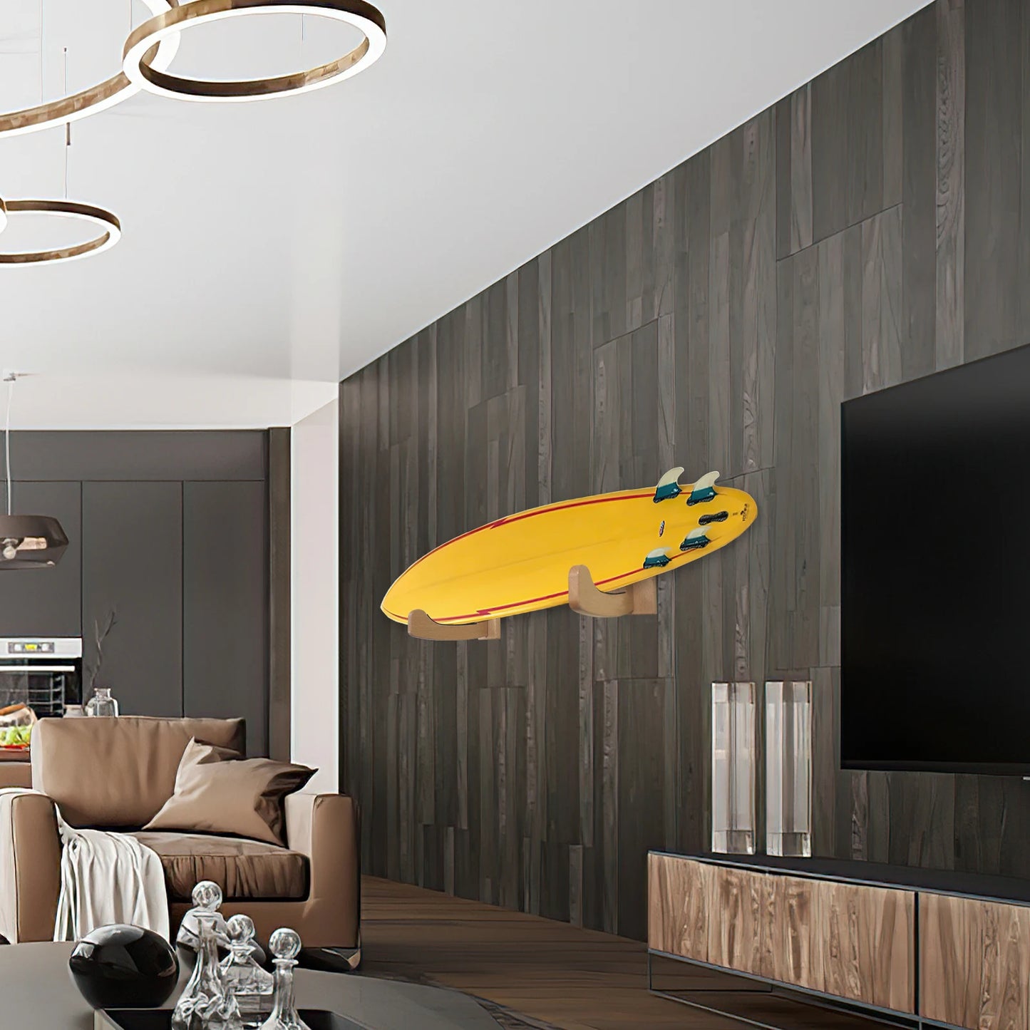 Surfboard Rack for Wall, Surfboard Hanger for Long Boards and Short Boards Works Indoor and Outdoor Display