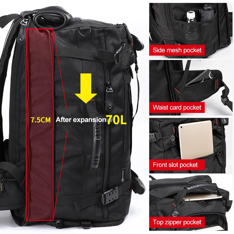 50l 70l viagem mochila de treinamento fitness grande capacidade multifuncional saco bagagem à prova dwaterproof água dos homens caminhadas ao ar livre packxa8