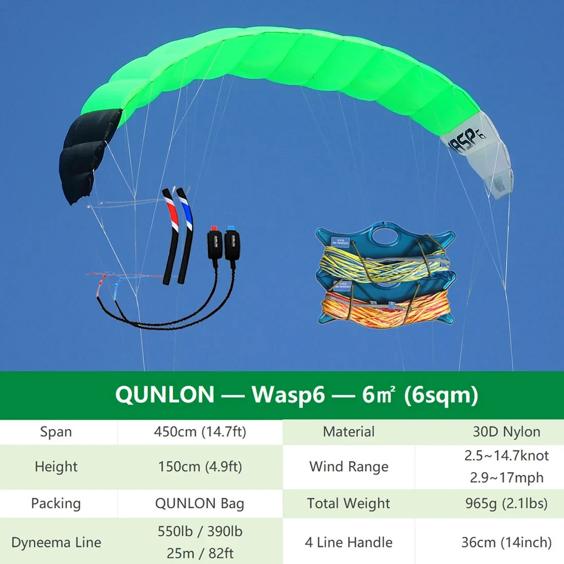 9KM 3.6m~4.5m 4 Line Power Kite Professional Parafoil Traction Kite with Bar Kitesurfing Equipment for TURNING JUMPING