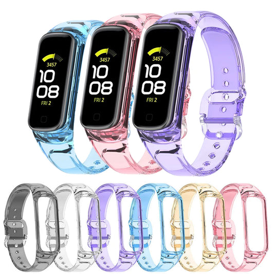 Transparent TPU Band For Samsung Galaxy Fit 2 SM-R220 Strap Discoloration In Light Bracelet For Galaxy Fit 2 SM-R220 Watchband