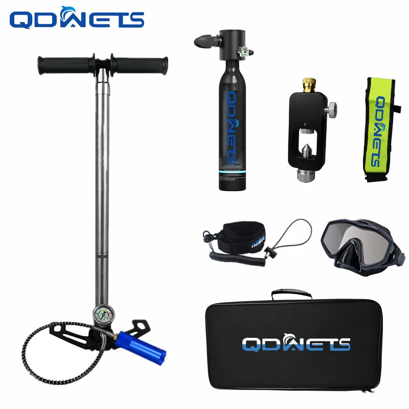 Mini Scuba Diving Tank Equipment Dive Cylinder with 5-10Minutes Capability 0.5 Litre Capacity with Refillable Design QDWETS