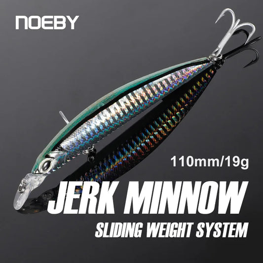 NOEBY Jerkbait Minnow Isca De Pesca 110mm 19g Afundando Wobblers Sistema De Peso Deslizante Isca Artificial para Iscas De Pesca De Robalo