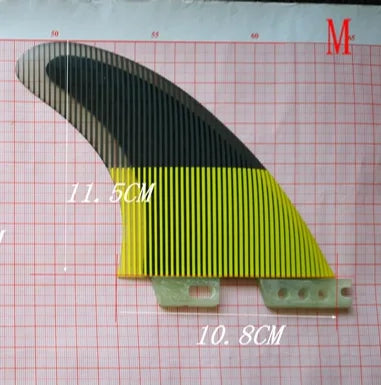 Pure Resin Surfboard Fins Tri Set Double Tabs II Base Size M - Surfing Equipment