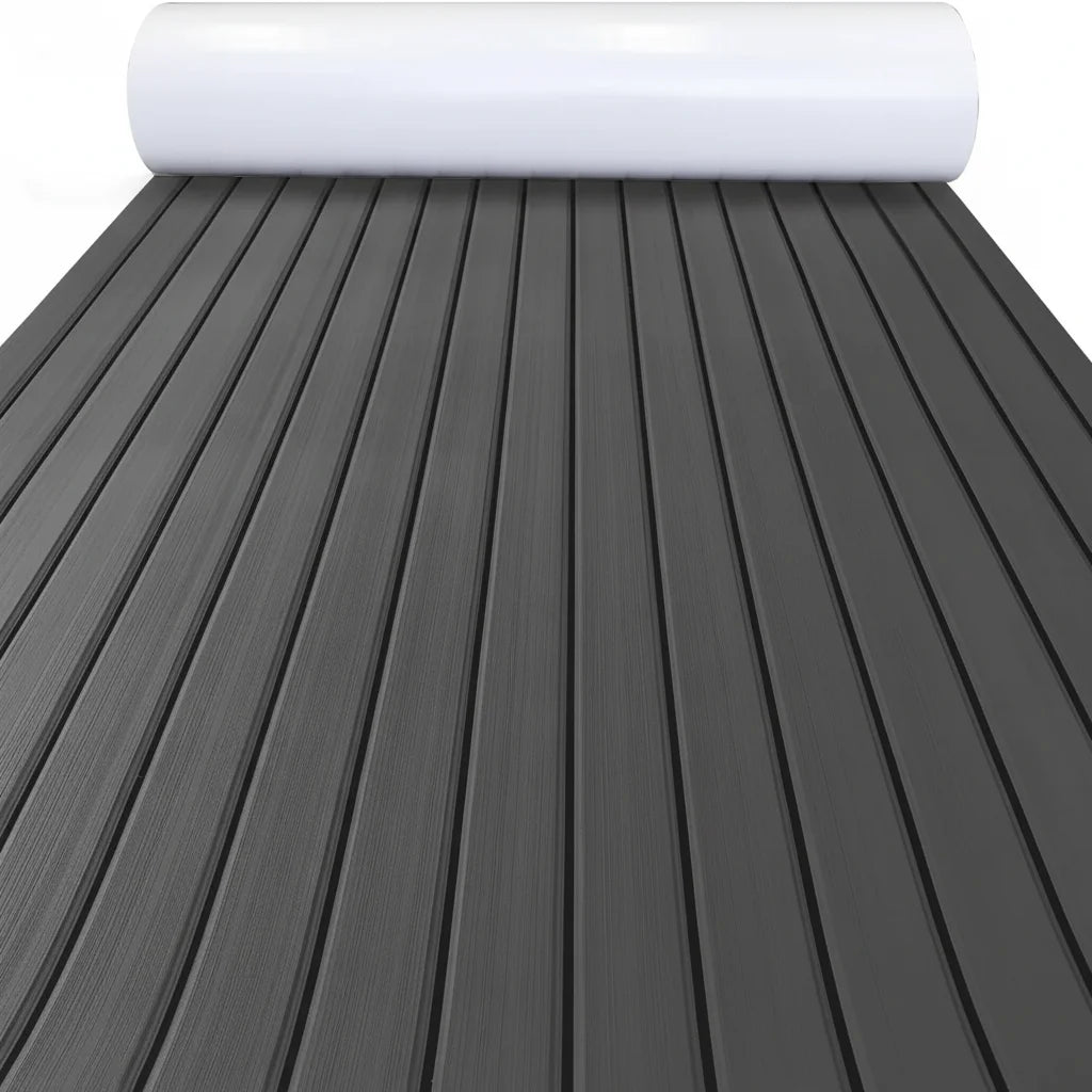 KXKZREN-2400x450mm EVA Foam Faux Teak Decking Sheet Marine Boat Flooring Sea Deck Yacht Mat Self-adhesive Kayak RV Non-slip Pad