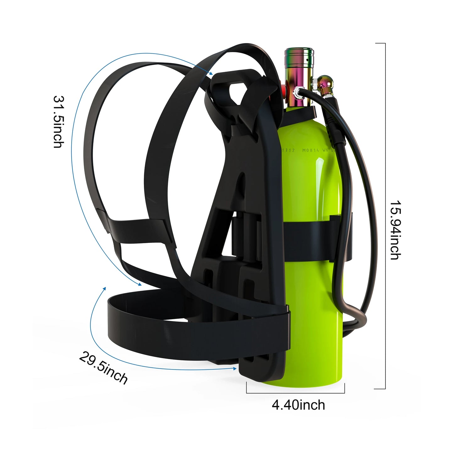 THAISTONE-Scuba Diving Air Tank, Underwater Breath Air Tank, Oxygen Tank, Snorkeling Equipment, 2.3L, 30-35 Minutes