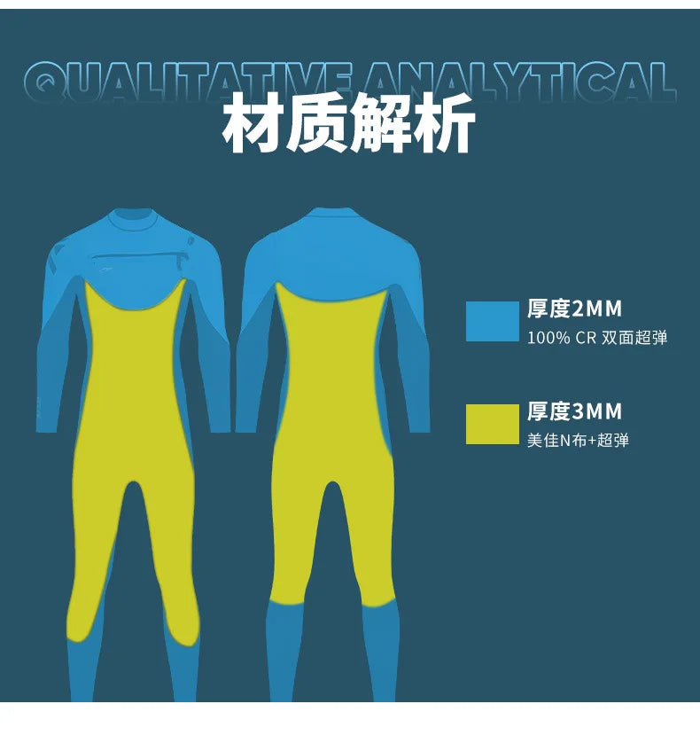 Women Men 3mm Neoprene Wetsuit  Scuba Diving Thermal Winter Warm Wetsuits Full Suit Swimming Surfing Kayaking Equipment
