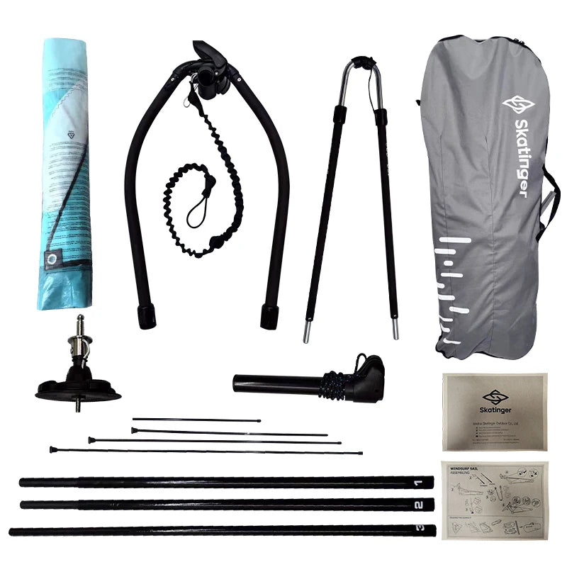 Skatinger 335cm Flexible Inflatable Stand-up Paddle Board 4 Square Meter Sail for New Beginners Offshore Waters Windsurfing SUP