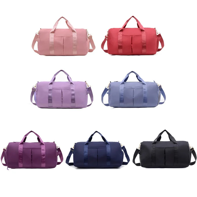 Bolsa de ginástica esportiva de nylon, à prova d'água, para homens e mulheres, treinamento, fitness, bolsa de viagem, tapete de ioga, bolsa esportiva com compartimento para sapatos
