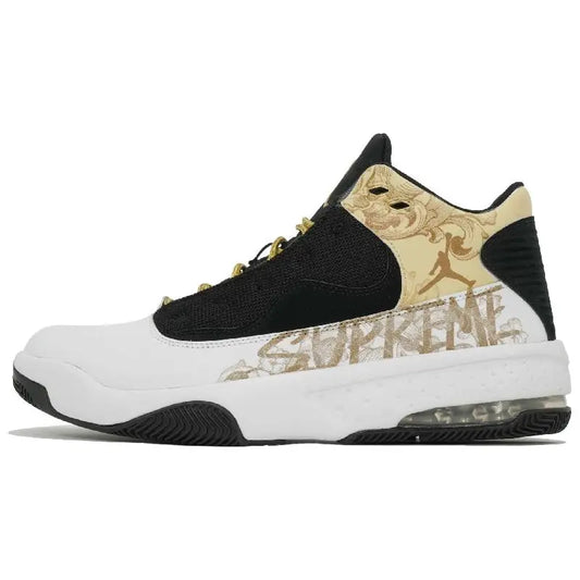 【Customize】Jordan Max Aura 2 Vintage Basketball Shoes Men Mid-top Gold Sneakers shoes CK6636-107