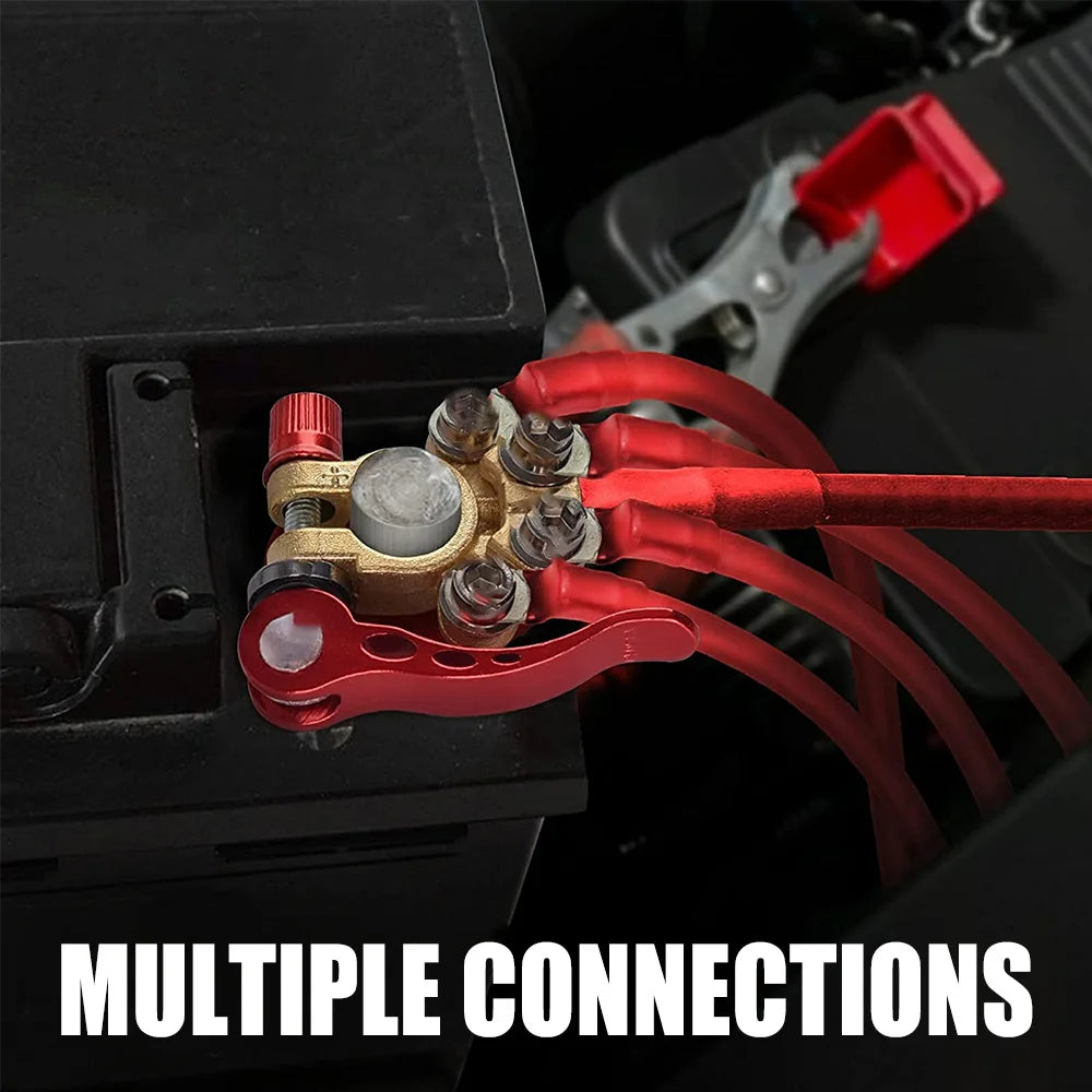 1 Pair Quick Release Terminal Connectors Copper Clip 12V/24V Car Battery Terminals Top Post Wire Cable Clamp Screw Auto Parts