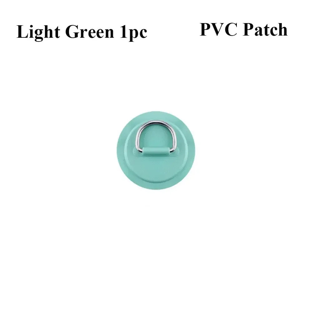 1/4Pcs 8cm Surfboard Dinghy Boat PVC Patch With Stainless Steel D Ring Deck Rigging Sup Round Ring Pad Boat Kayaking Accessorie