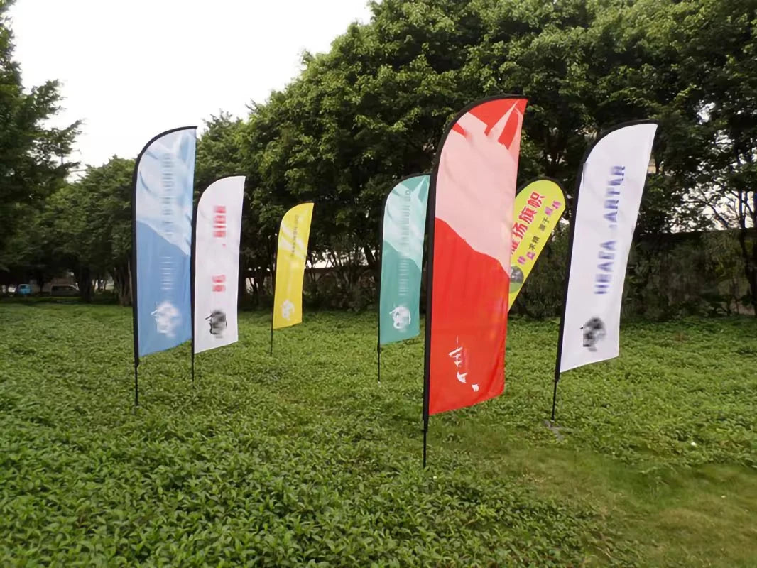 Custom Printing Outdoor Promotional Tear Drop Flags Banner Advertising Business Wind Flying Beach Teardrop Nobori Feather Flag