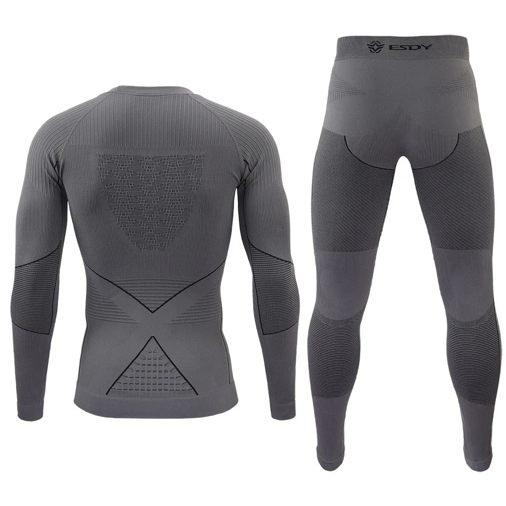 ESDY New Seamless Tight Tactical Thermal Underwear Men Winter Outdoor Sports Breathable Training Cycling Thermo Underwear Sets