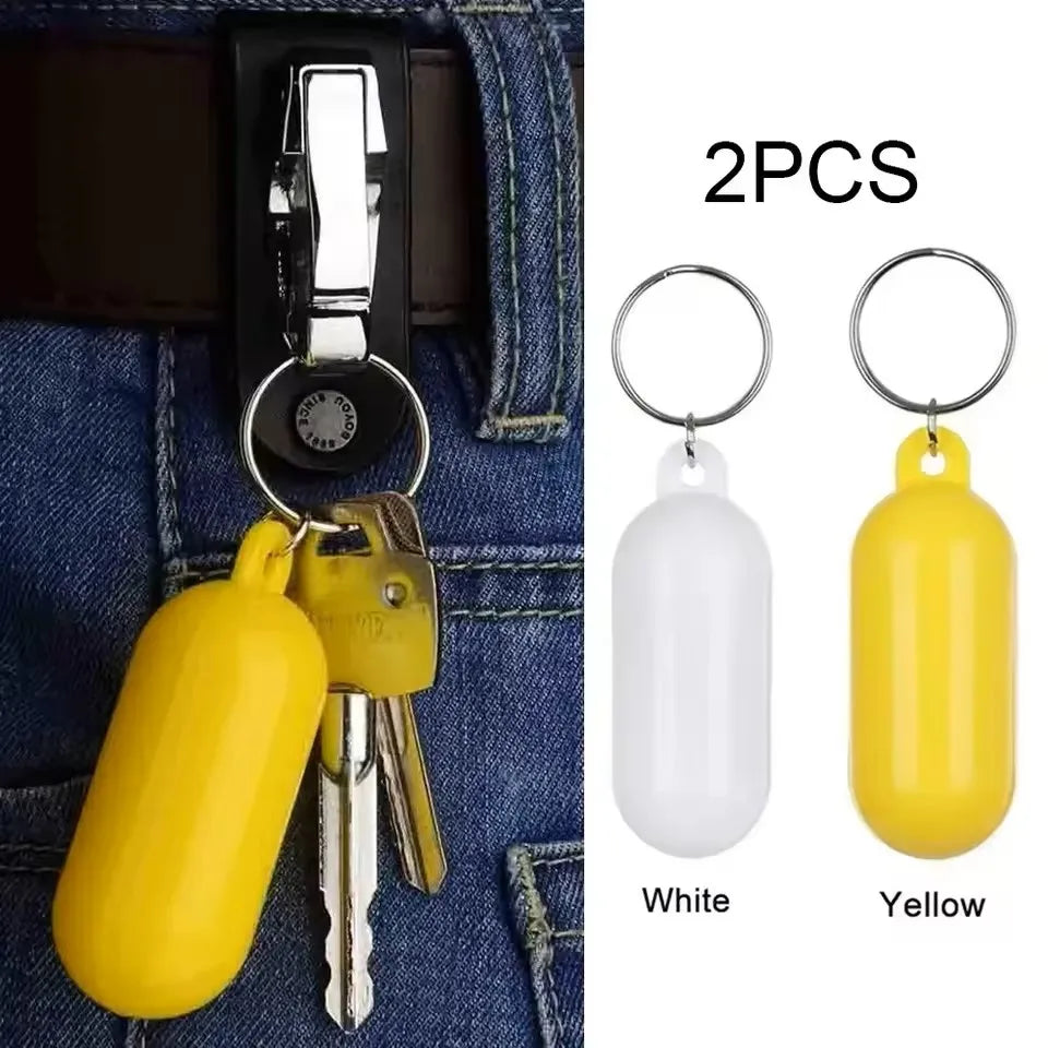 2pcs Beach Keychain Boat Oval Hollow Kayak Floating Keyring Fender Buoyant Key Ring Marine Sailing Boat Float Keychain