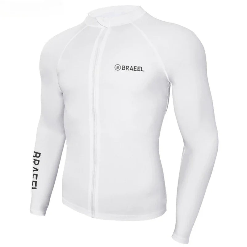 Men’s Long Sleeve Swimwear UV Protection Diving Snorkel Suit Quick Dry Wetsuit for Surfing Windsurfing Water Sports Shorts