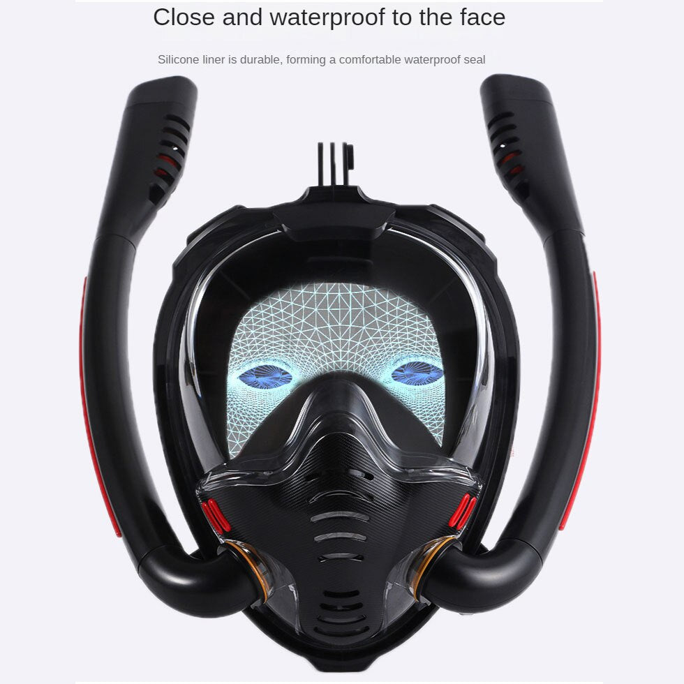 Snorkeling Mask Double Tube Diving Mask Adults Kid Swimming Mask Diving Goggles Self Contained Underwater Breathing Apparatus