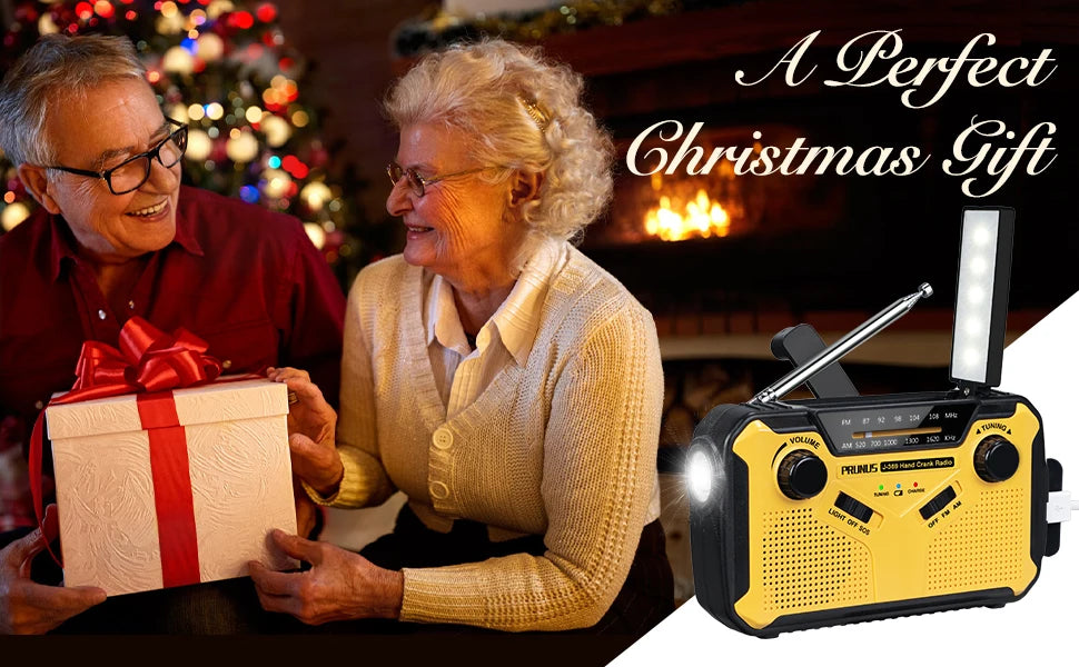 Emergency Radio AM/FM Portable Radio Solor Hand Crank USB AA Batteries Rechargeable Torch Reading Lamp SOS Alarm for Emergencies