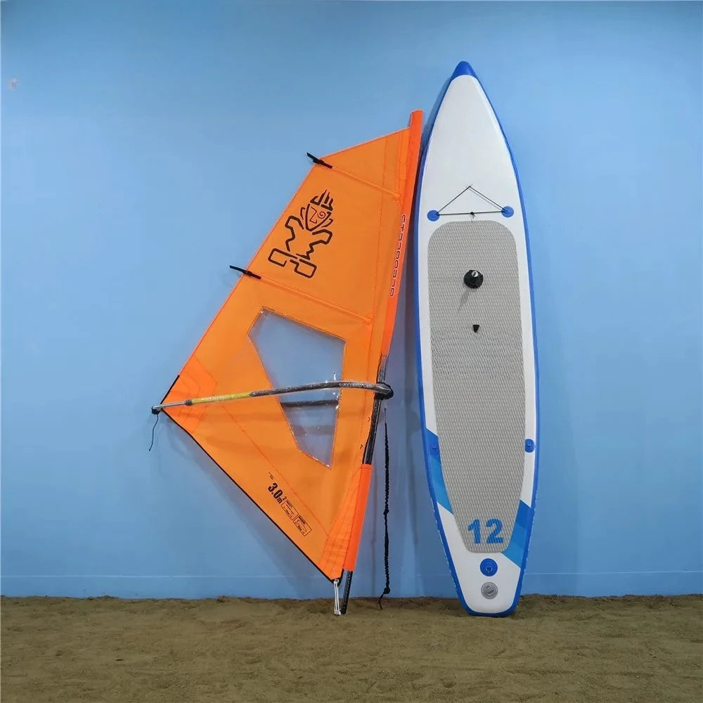 High Quality Inflatable SUP Board, Portable Durable Windsurf Sail Design, Factory Direct, Water Sports Paddle Board