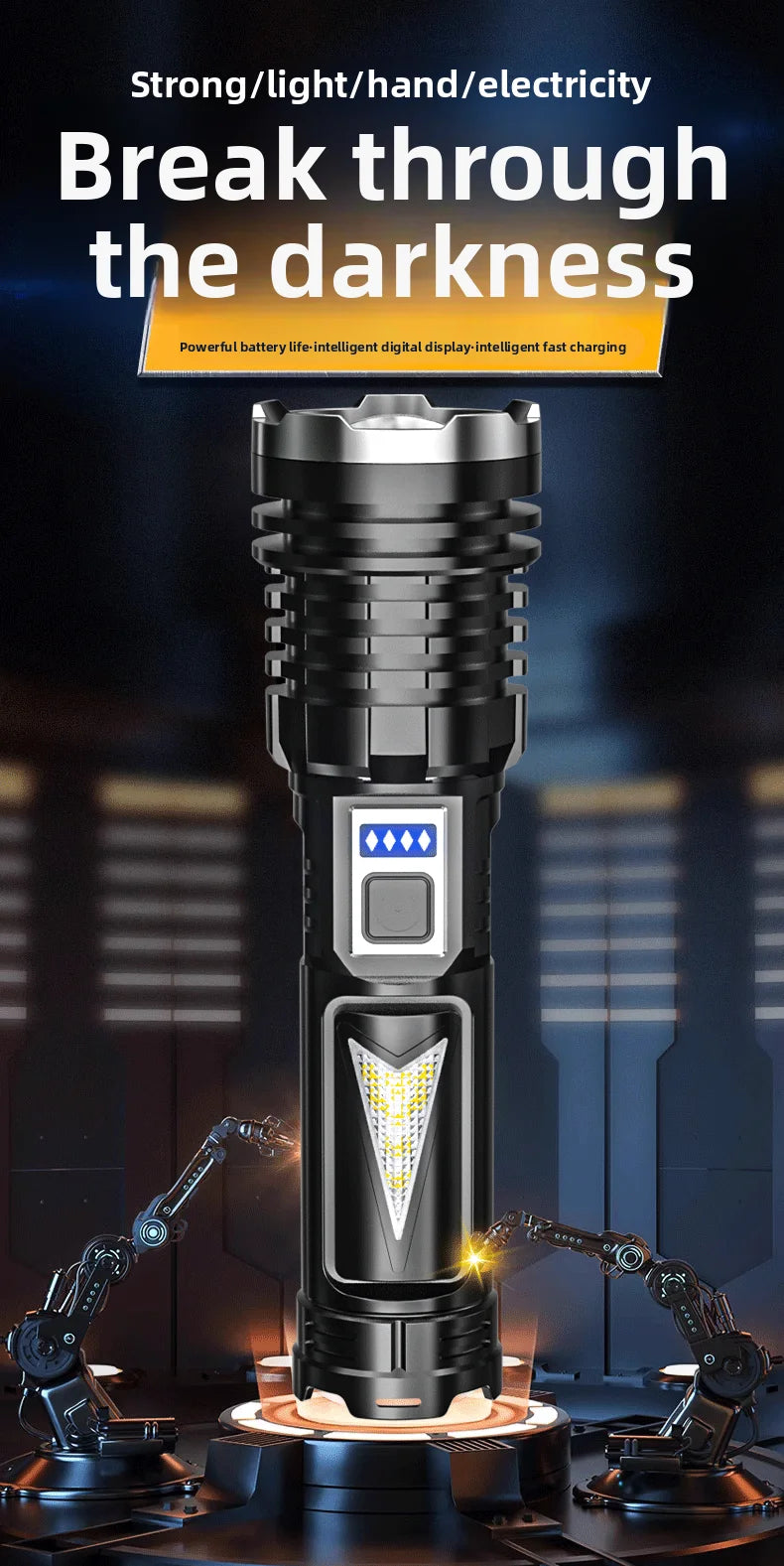 New White Laser Flashlight, High-power Spotlight, Long-range Shooting Outdoor Emergency Long Endurance Strong Bright Flashlight