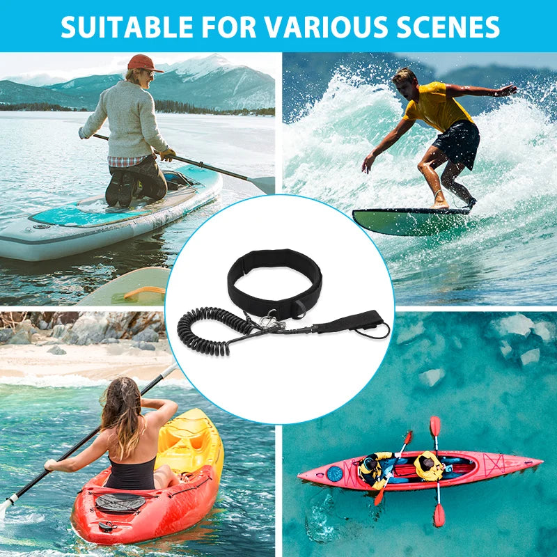 Adjustable Quick Release Waist Rope 10FT Hydrofoil Surf Waist Belt Coiled Leash For Wing Board Rope Surfboard Accessory