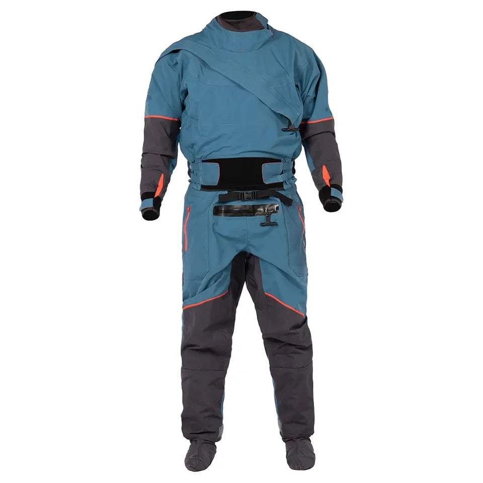 Men's Drysuit 4-Layer Waterproof Poly Dry Suit for Kayak,Raft, SUP In Cold Water Dry Suit for Men