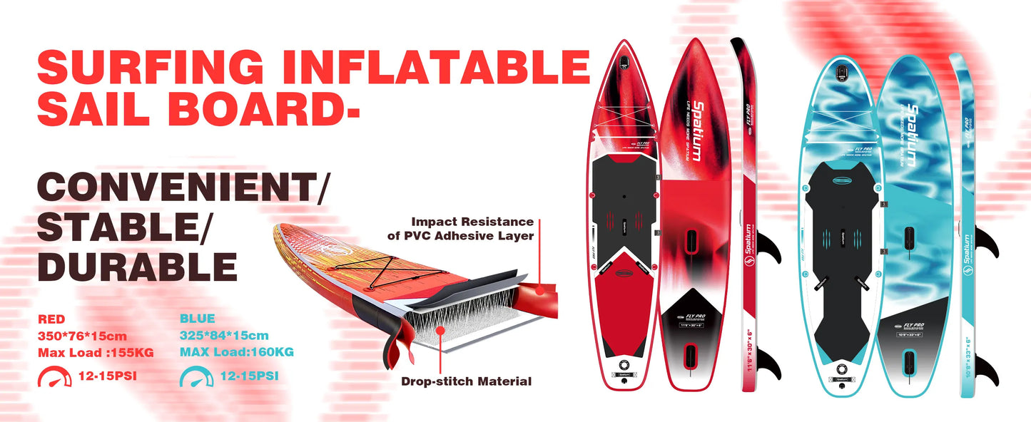 Spatium Inflatable Windsurf Board kite Surfing Supboard Windsurfing Board With Sail For Youth Sup Paddleboard