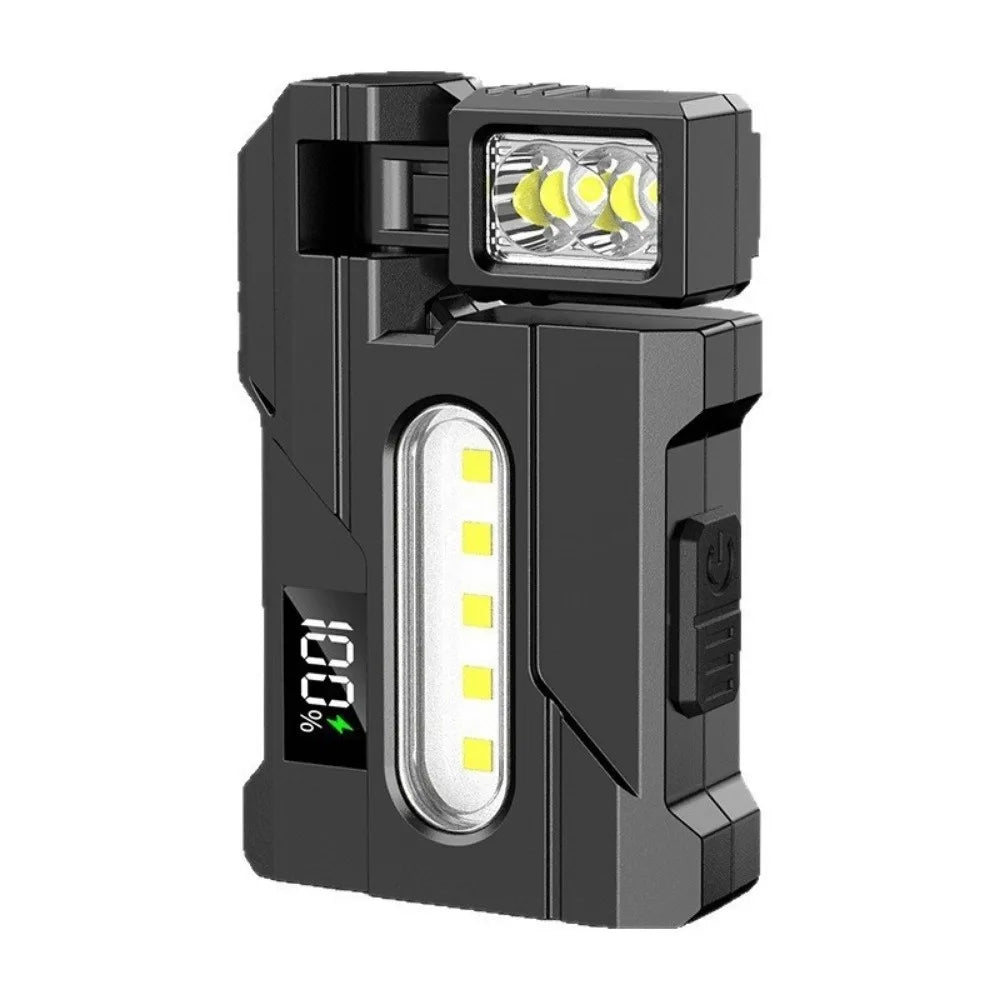 Multi-functional Mini Magnetic Flashlight Adjustable Angle Portable LED Emergency Flashlight USB Water Resistant