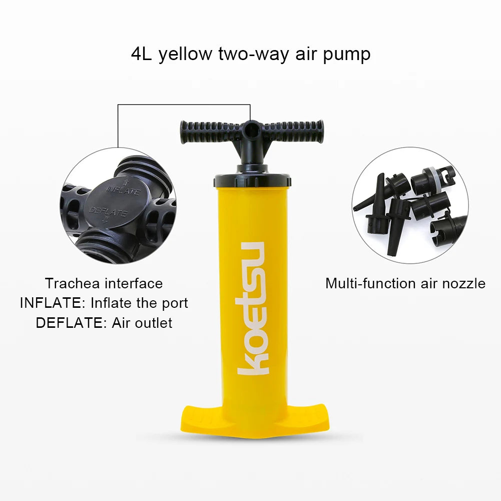 4L Kayak Air Pump Double Action Inflation Pump Portable Hand Pump Handheld Air Inflator for SUP Surfboard Inflatable Boat