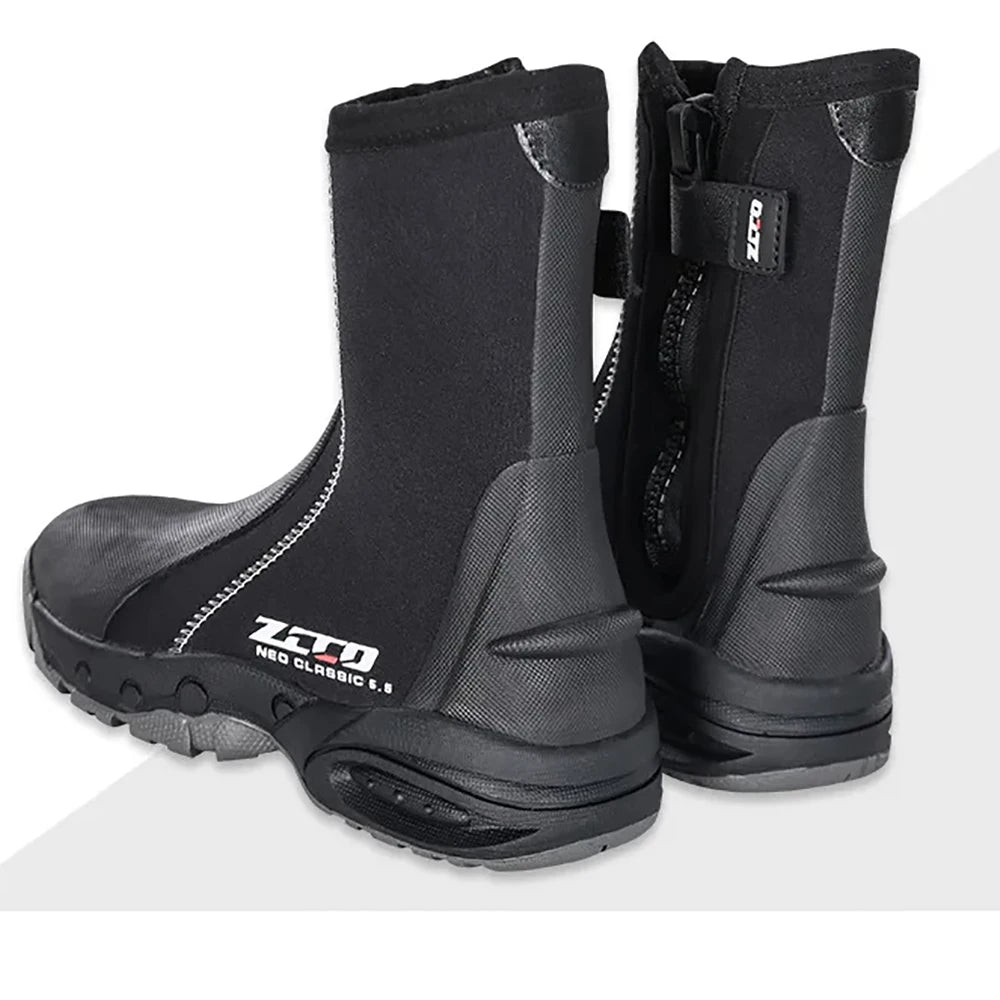 5mm Neoprene Dive Boots Wetsuit Side Zipper Men Women Snorkeling Scuba Diving Shoes Boots Water Sports Accessories