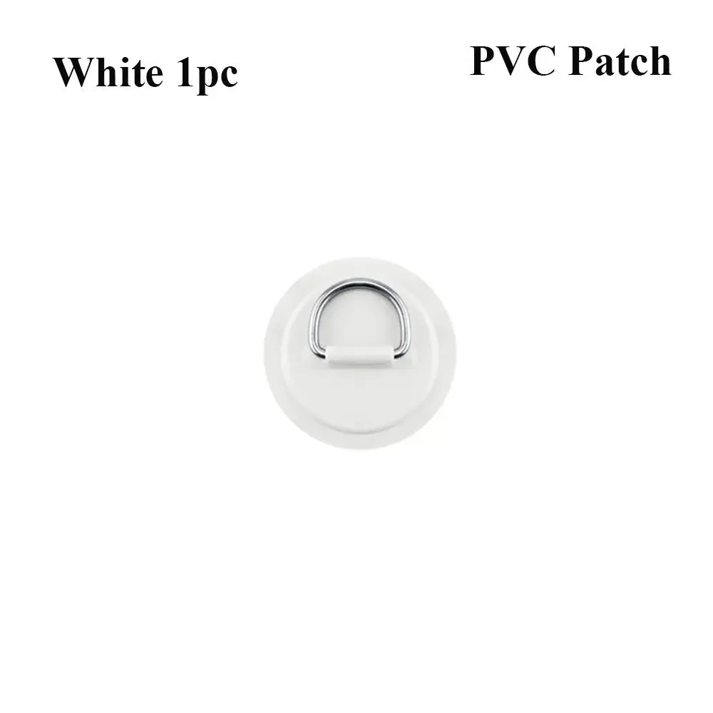 1/4Pcs 8cm Surfboard Dinghy Boat PVC Patch With Stainless Steel D Ring Deck Rigging Sup Round Ring Pad Boat Kayaking Accessorie