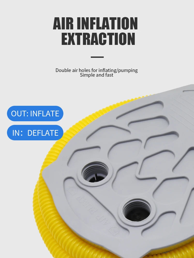 KOTESU foot-operated air pump for inflatable boats, SUP paddle boards, and kayaks, with a portable bellows design of 5L and 7L