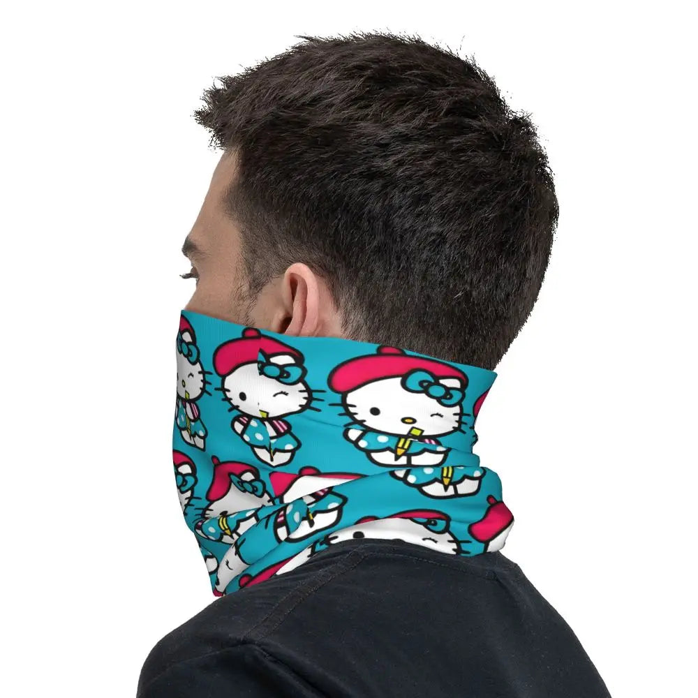 Outdoor Sports Balaclava Hello Kitty Cycling Mask Breathable Tactical Fashion Punk Hiking Camping Sun Protection Neck Gaiter