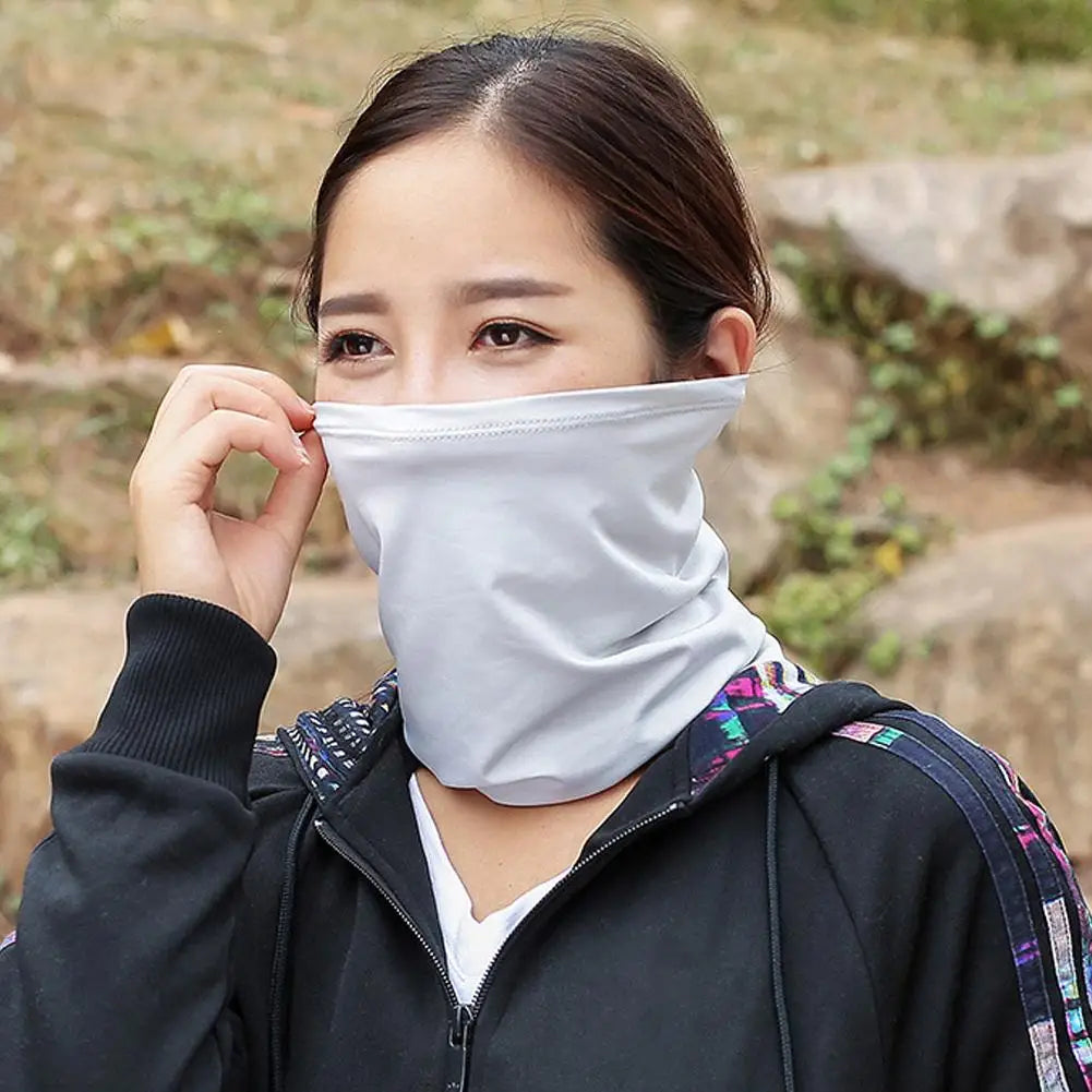 Men Women Head Face Neck Sunshade Collar Ice Silk UV Protection Face Cover Mask Outdoor Fishing Cycling Sports Bandana Scarf