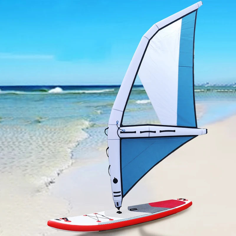 Inflatable Surfing Sail Portable Windsurfing Sailing Canoe Hand-Held Water Skiing Kiteboard Wind Surfing Kites Water Sports