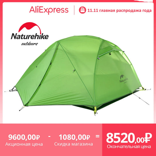 Naturehike Star River Tenda para 2 pessoas, ultraleve, à prova d'água, barraca de acampamento, camada dupla, 4 estações, viagem ao ar livre, caminhada