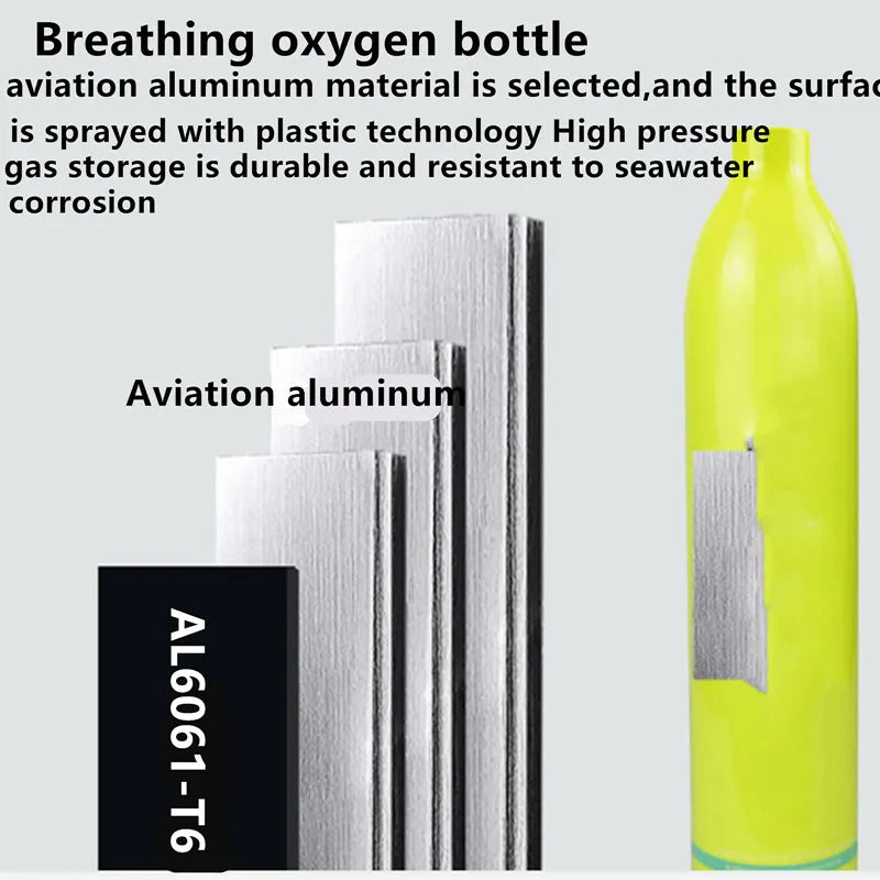 Mini Scuba Diving Tank Equipment Dive Cylinder with 5-10Minutes Capability 0.5 Litre Capacity with Refillable Design QDWETS