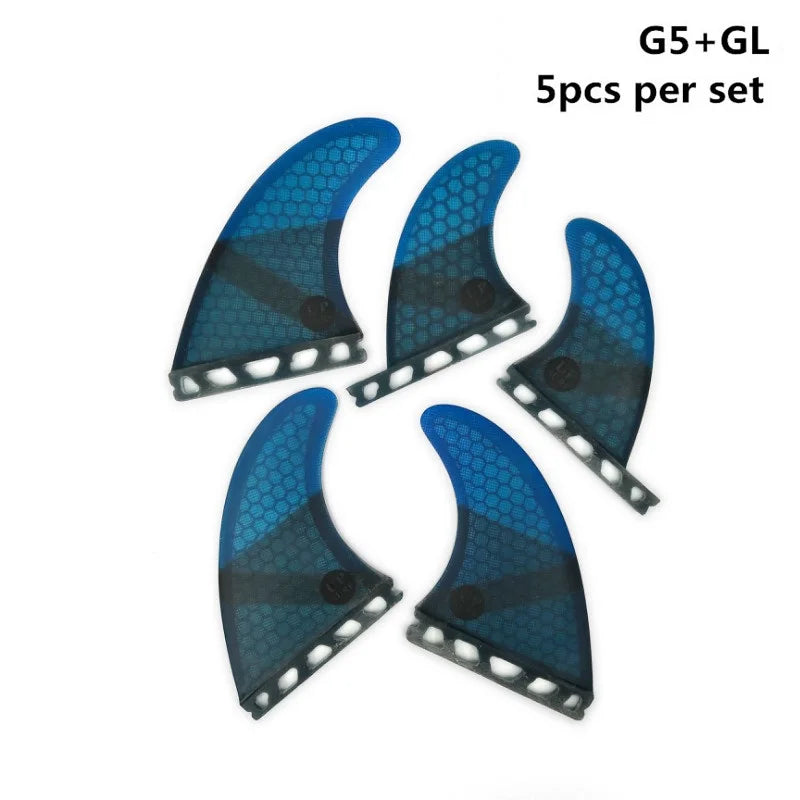 UPSURF FUTURE Surfboard Fin Tri-quad fin set for surfboard, single table, G5+ GL, 4 color, honeycomb fiberglass