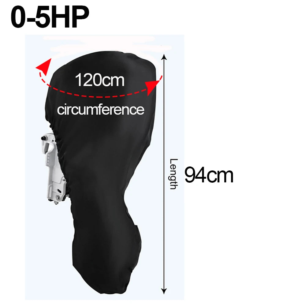 Outboard Motor Cover 420D Waterproof Boat Motor Cover 0-350HP UV-Proof Black boat marine engine cover for Boat motors