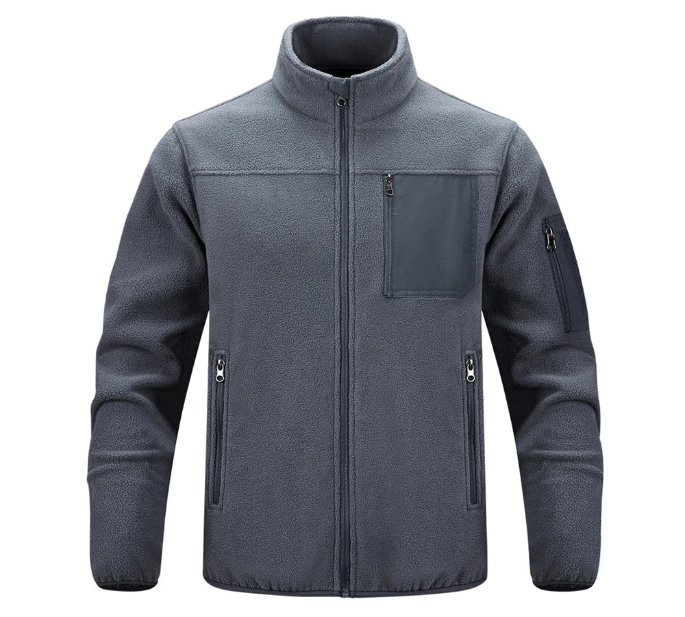 Winter Men Polartec Warm Jackets Casual Man Fleece Lined Windbreaker Coats Men Soft Shell Stand Collar Tactical Hiking Jackets
