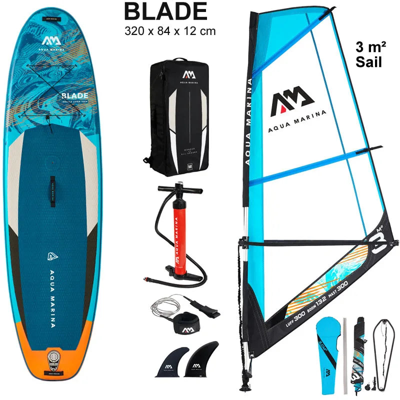2022 windsurf 320*84*15CM board AQUA MARINA BLADE inflatable sup board sail sailboard stand up paddle surf surfboard windsail