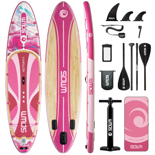 SOWM SUB Waterproof Inflatable Paddle Board 11''x34''x6''Adult Standing Style Aquatic  Yoga Fishing With Accessories SUP сапборд